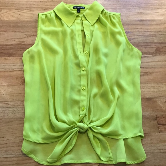 Bright green sleeveless blouse - Picture 4 of 5